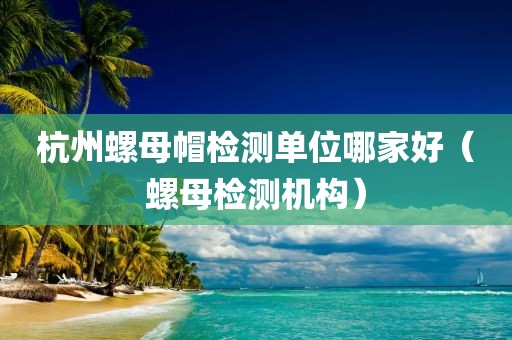 杭州螺母帽检测单位哪家好（螺母检测机构）