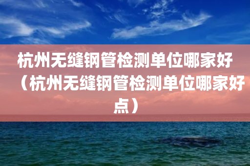 杭州无缝钢管检测单位哪家好（杭州无缝钢管检测单位哪家好点）